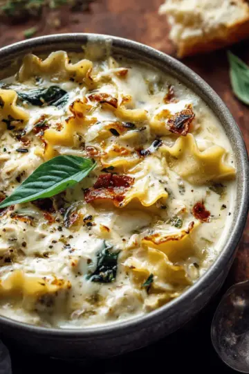 Creamy White Lasagna Soup