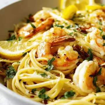 Lemon Garlic Shrimp Pasta