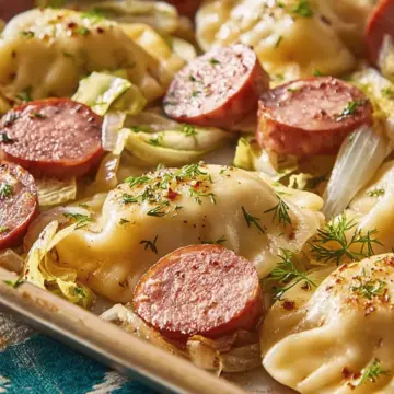 Pierogi and Kielbasa Sheet Pan Dinner