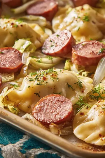Pierogi and Kielbasa Sheet Pan Dinner