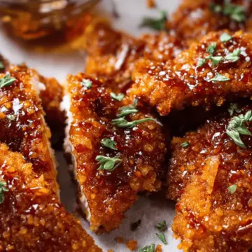 Baked Crunchy Hot Honey Chicken.