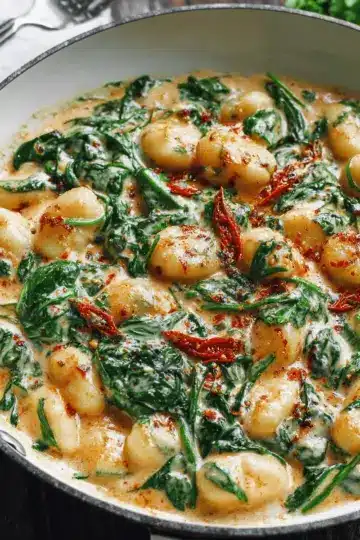 Creamy Spinach Gnocchi (20 Minute, One-Pan Meal)
