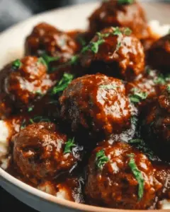 Crockpot Salisbury Steak Meatballs