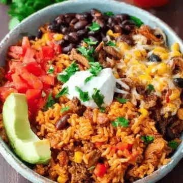 Mexican Rice Bowl (Vegetarian and Meat Options)