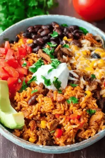 Mexican Rice Bowl (Vegetarian and Meat Options)