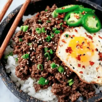 Korean Ground Beef and Rice Bowls