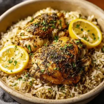 Slow Cooker Lemon Herb Chicken and Rice