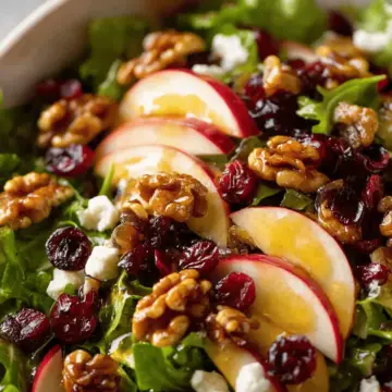Apple Salad with Candied Walnuts and Cranberries