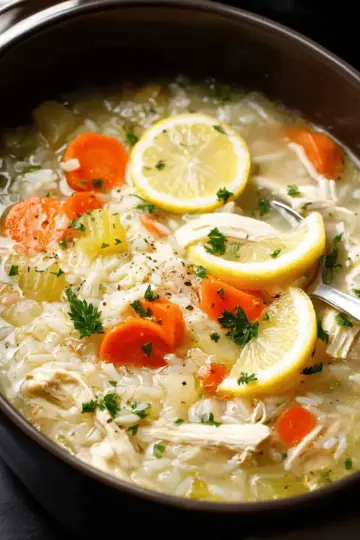 Lemon Chicken and Rice Soup