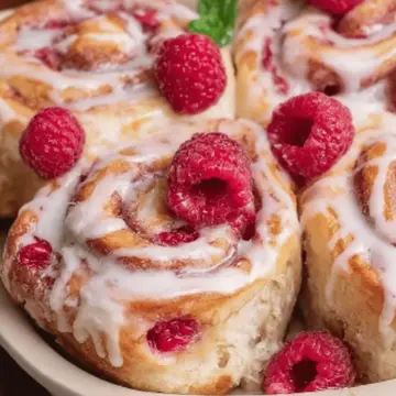 Raspberry Sweet Rolls with Lemon Glaze