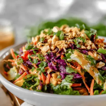 Cabbage Crunch Salad with Peanut Butter Dressing