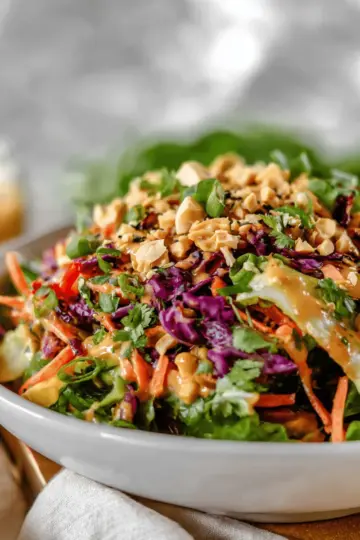 Cabbage Crunch Salad with Peanut Butter Dressing