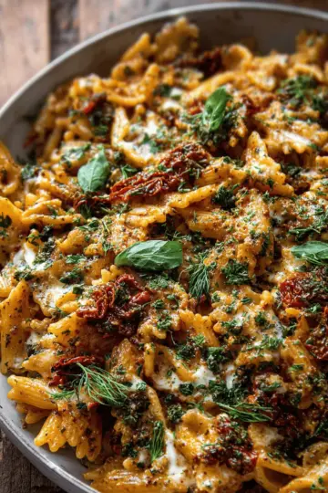 Creamy Sun-Dried Tomato Pasta with Capers and Dill