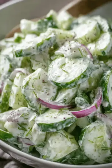 Creamy Cucumber Salad Recipe (VIDEO)