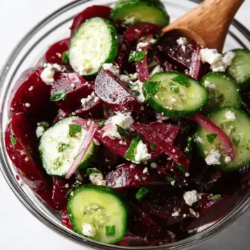 Cucumber Beet Salad with Feta Cheese