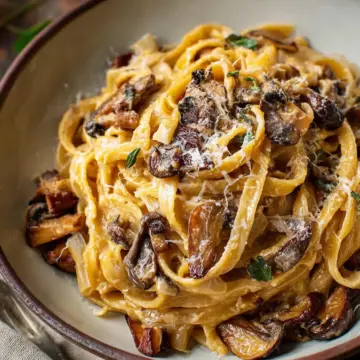 Caramelized Leek and Mushroom Gruyere Pasta