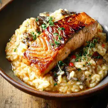 Japanese Style Risotto with Seared Salmon