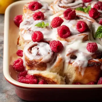 Lemon Raspberry Cinnamon Rolls