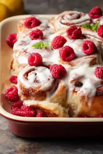 Lemon Raspberry Cinnamon Rolls