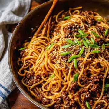 Mongolian Ground Beef Noodles