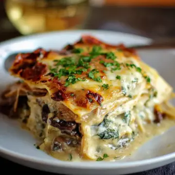 Mushroom Spinach Lasagna