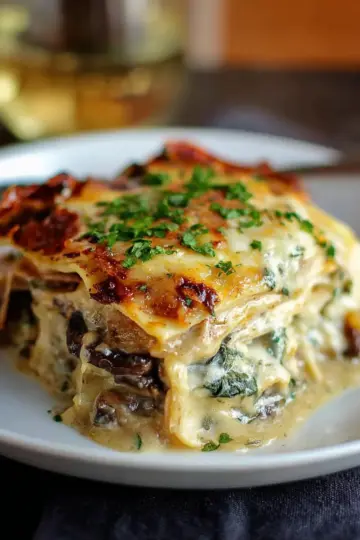Mushroom Spinach Lasagna