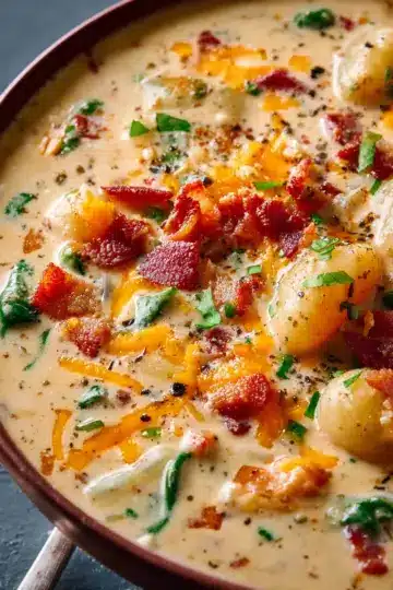 Bacon Cheddar Gnocchi Soup