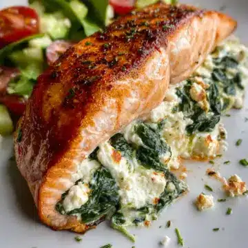Spinach and Feta Stuffed Salmon