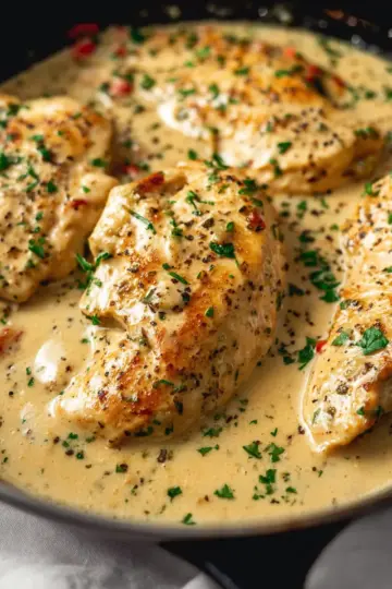 Creamy Chicken in White Wine Sauce