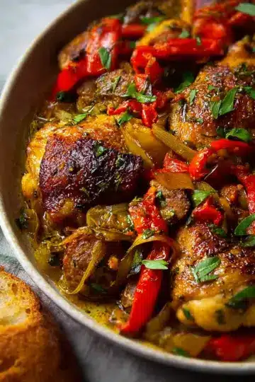 Chicken Scarpariello (Braised Chicken With Sausage and Peppers)