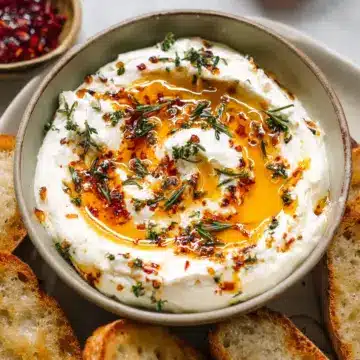 Quick Whipped Ricotta Dip with Hot Honey Appetizer