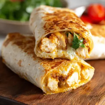 Cheesy Garlic Chicken Wraps