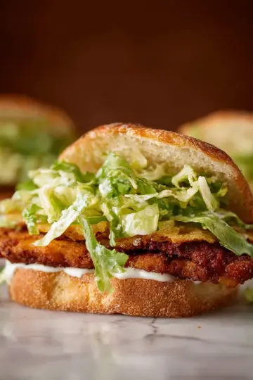 Crispy Chicken Caesar Sandwiches.