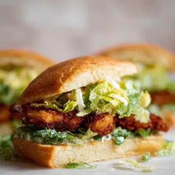 Crispy Chicken Caesar Sandwiches.