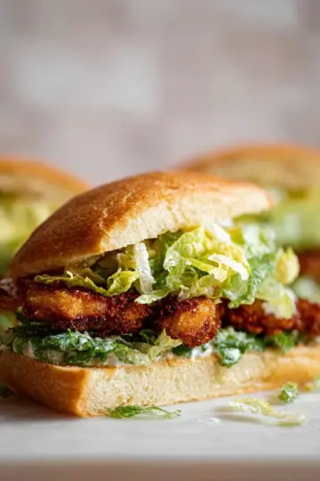 Crispy Chicken Caesar Sandwiches.