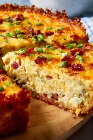 Crispy Hash Brown-Crusted Bacon & Cheddar Quiche