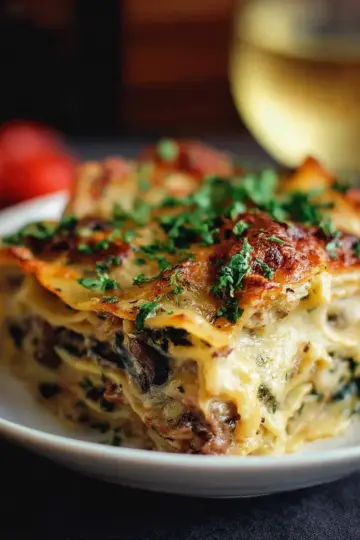 Mushroom Spinach Lasagna
