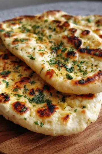 Cottage Cheese Garlic Naan (No Yeast!)