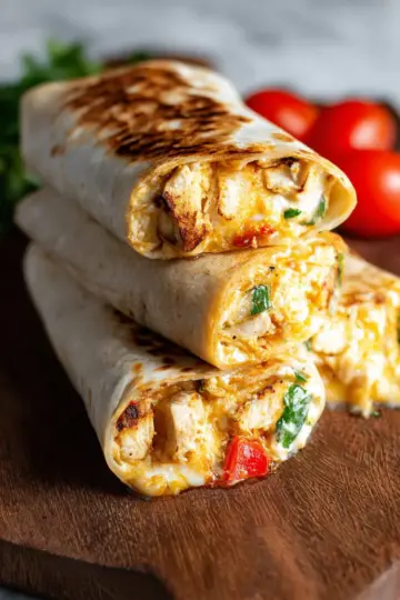Cheesy Garlic Chicken Wraps