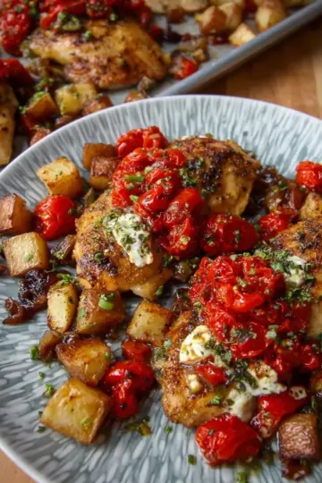 Bruschetta Chicken Sheet Pan