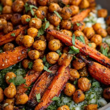 Za’atar Maple Roasted Carrots and Chickpeas