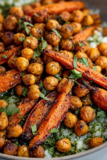 Za’atar Maple Roasted Carrots and Chickpeas
