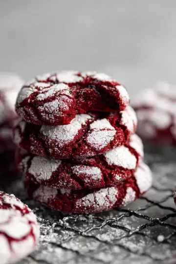 Red Velvet Crinkle Cookies