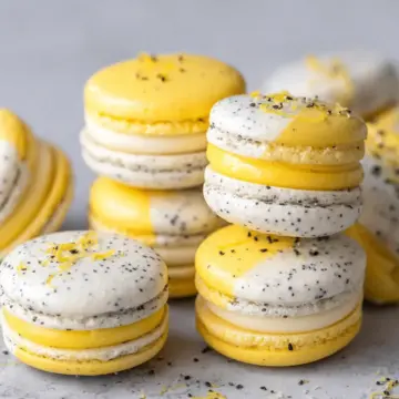 Lemon Poppy Seed Macarons