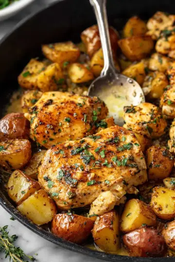 Garlic Butter Chicken and Potato Skillet