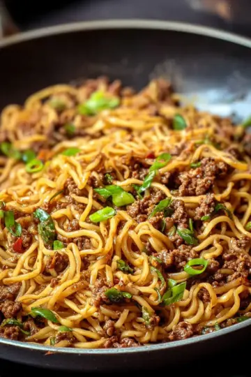 Mongolian Ground Beef Noodles – Easy Griddle or Skillet Recipe