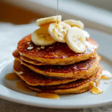 Healthy Banana Oatmeal Pancakes (made right in the blender!)
