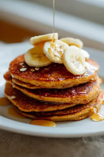 Healthy Banana Oatmeal Pancakes (made right in the blender!)