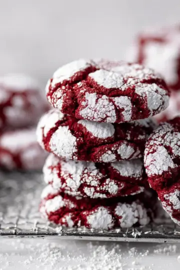 Red Velvet Crinkle Cookies