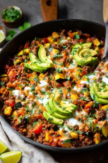 Ground Beef and Zucchini Skillet (Mexican-Inspired Flavors)